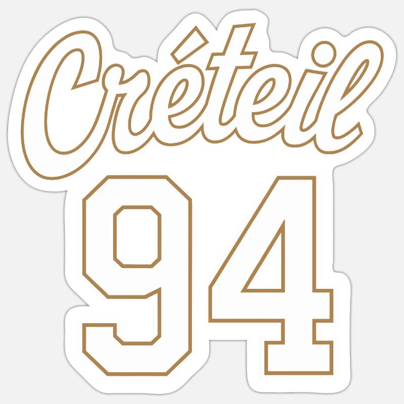 Créteil 94 - Sticker taille S (10 x 10 cm) - blanc mat