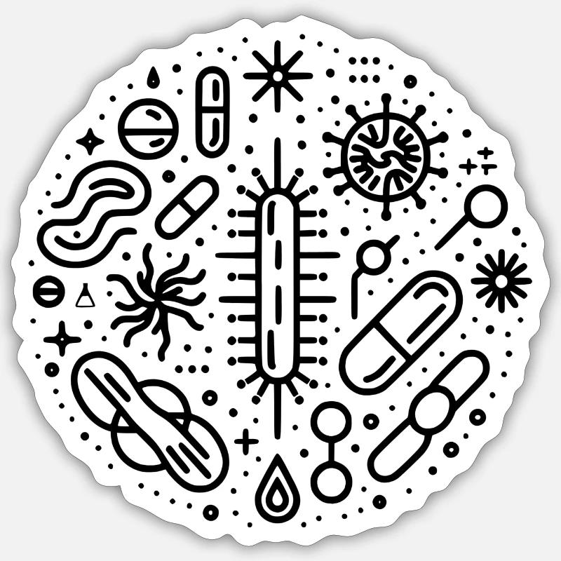 Life under a Microscope Sticker Größe S (10 x 10 cm)