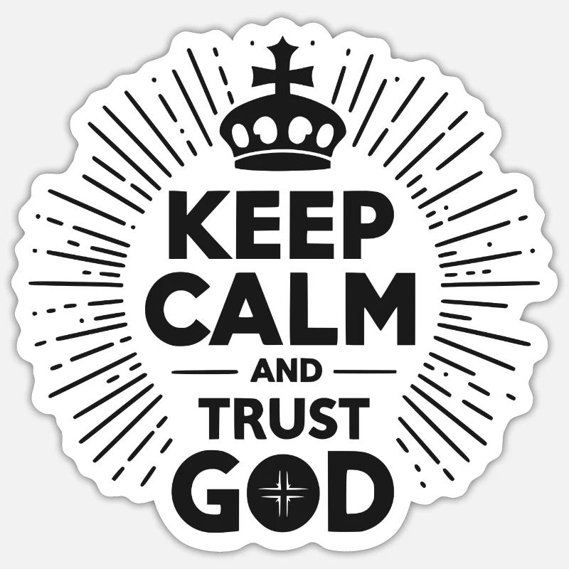 Keep Calm and Trust God - Sticker size S (10 x 10 cm) - white matte
