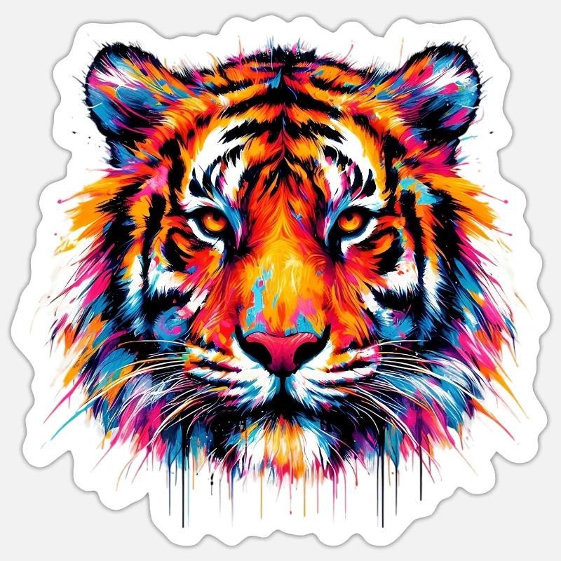 Tigre - Sticker taille S (10 x 10 cm) - blanc mat