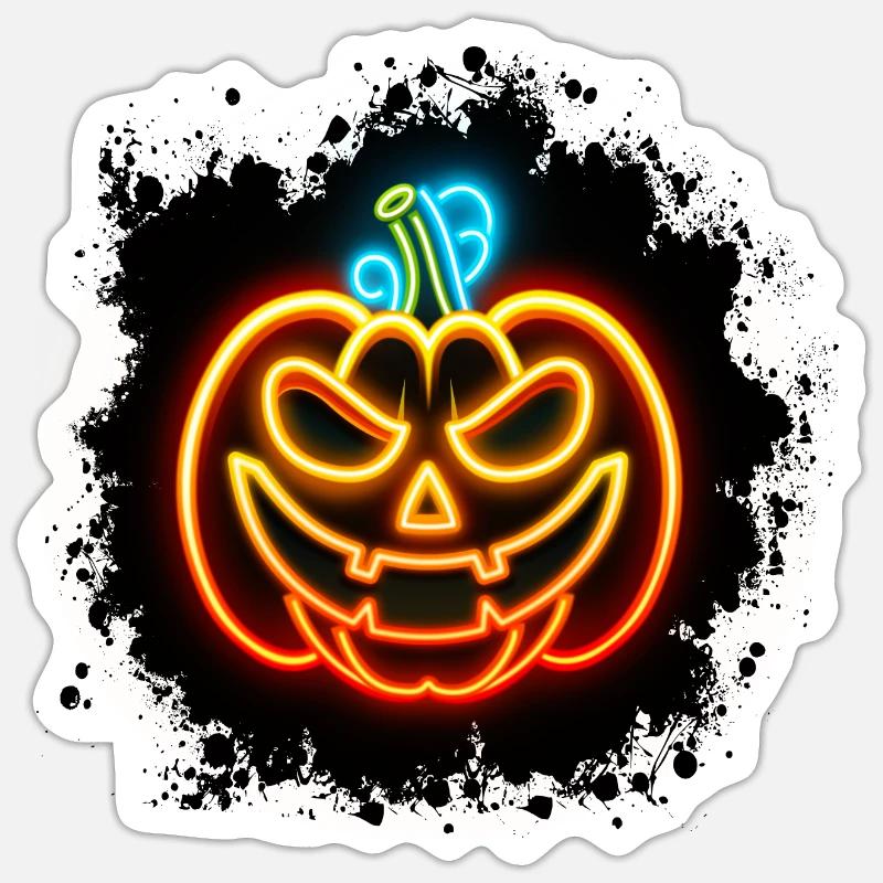 Neon Pumpkin - Sticker size S (10 x 10 cm) - white matte