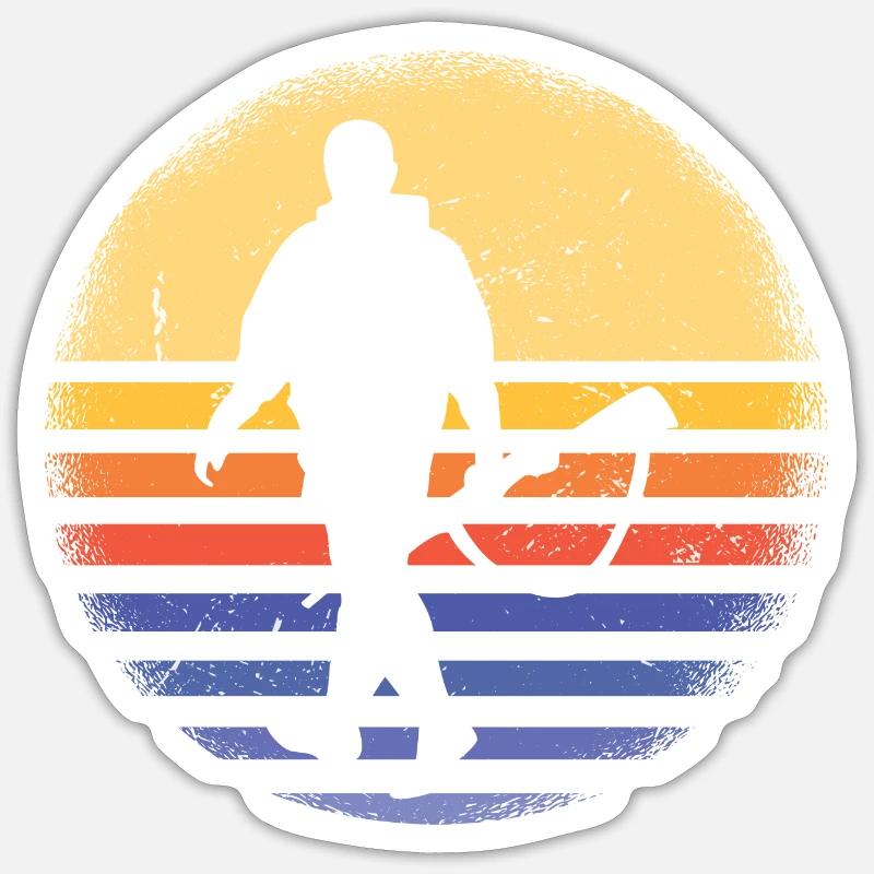 Hunter Rétro Sunset Chasse - Sticker taille S (10 x 10 cm) - blanc mat