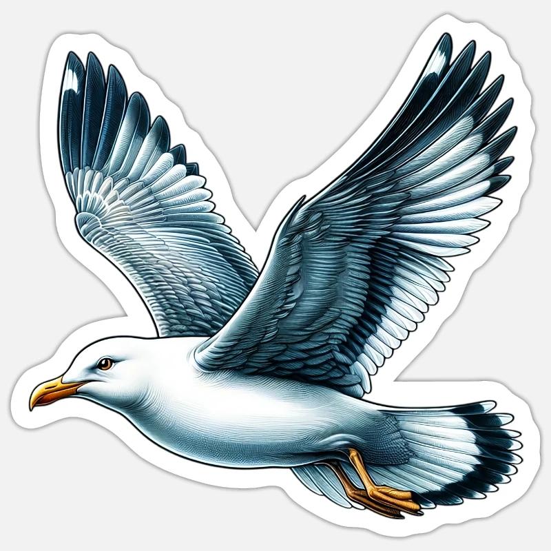 Gull - Sticker size S (10 x 10 cm) - white matte