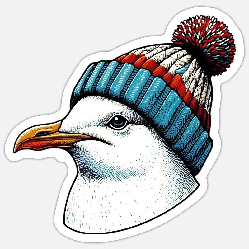 Möwe - Sticker Größe S (10 x 10 cm) - Mattweiß