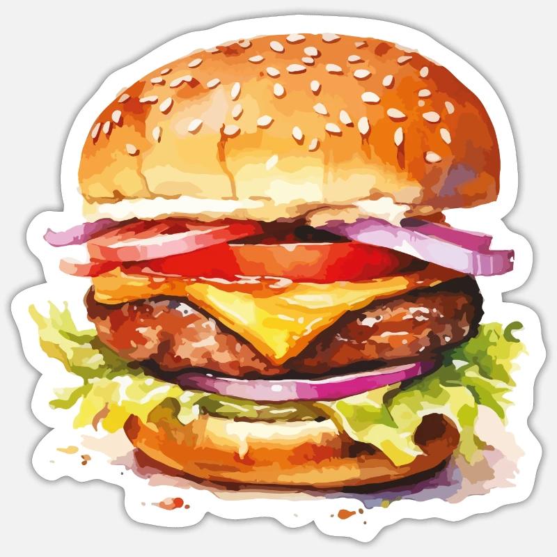 Burger Cheeseburger Sticker size S (10 x 10 cm)