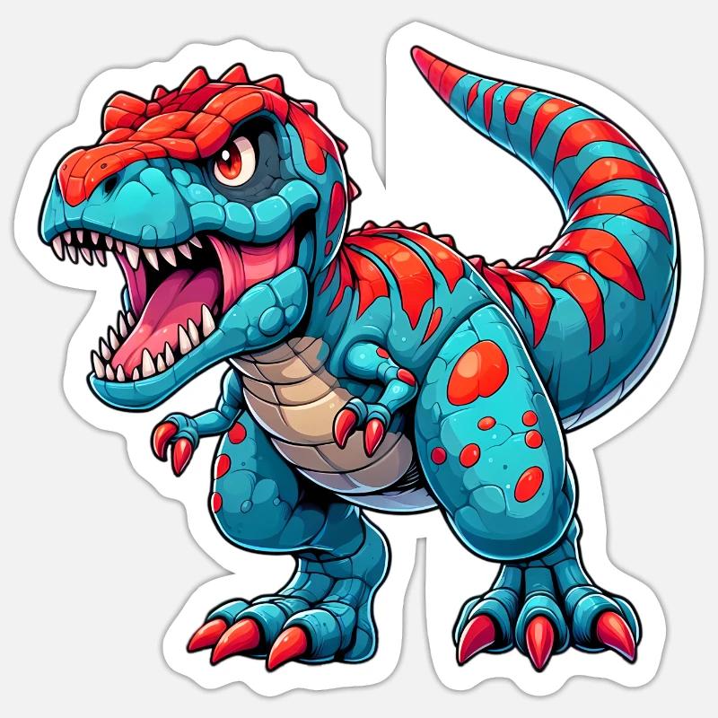 Dinosaurier - Sticker Größe S (10 x 10 cm) - Mattweiß
