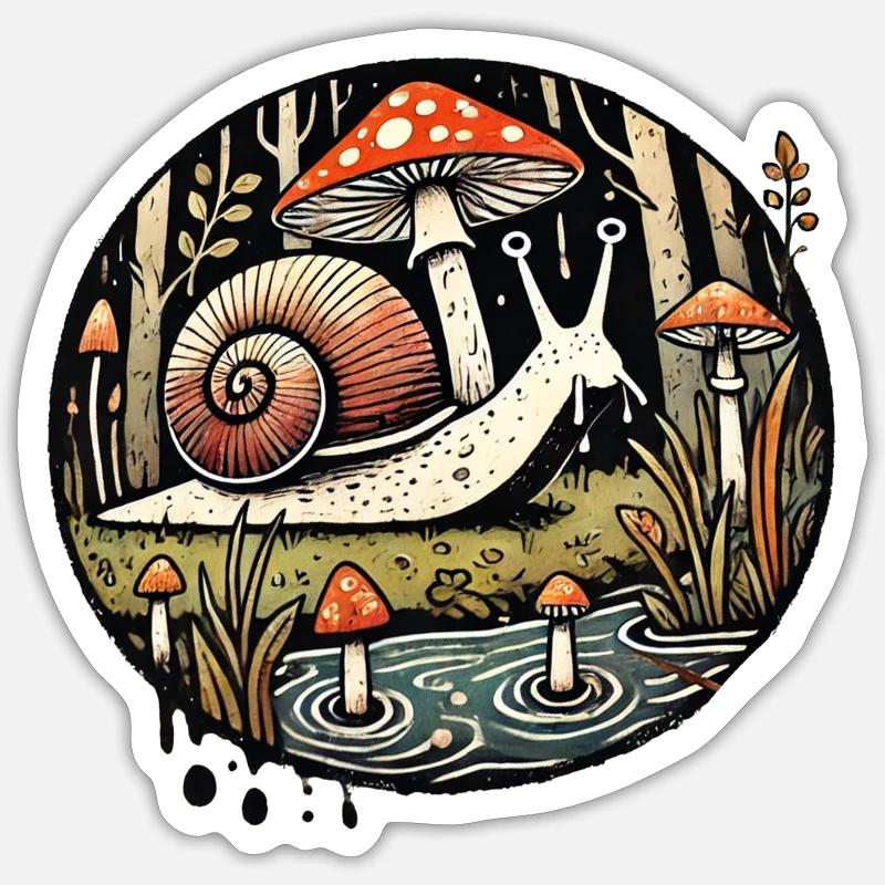 Escargot - Sticker taille S (10 x 10 cm) - blanc mat