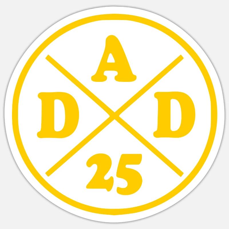 Dad 2025 - dad 25 - Sticker Größe S (10 x 10 cm) - Mattweiß