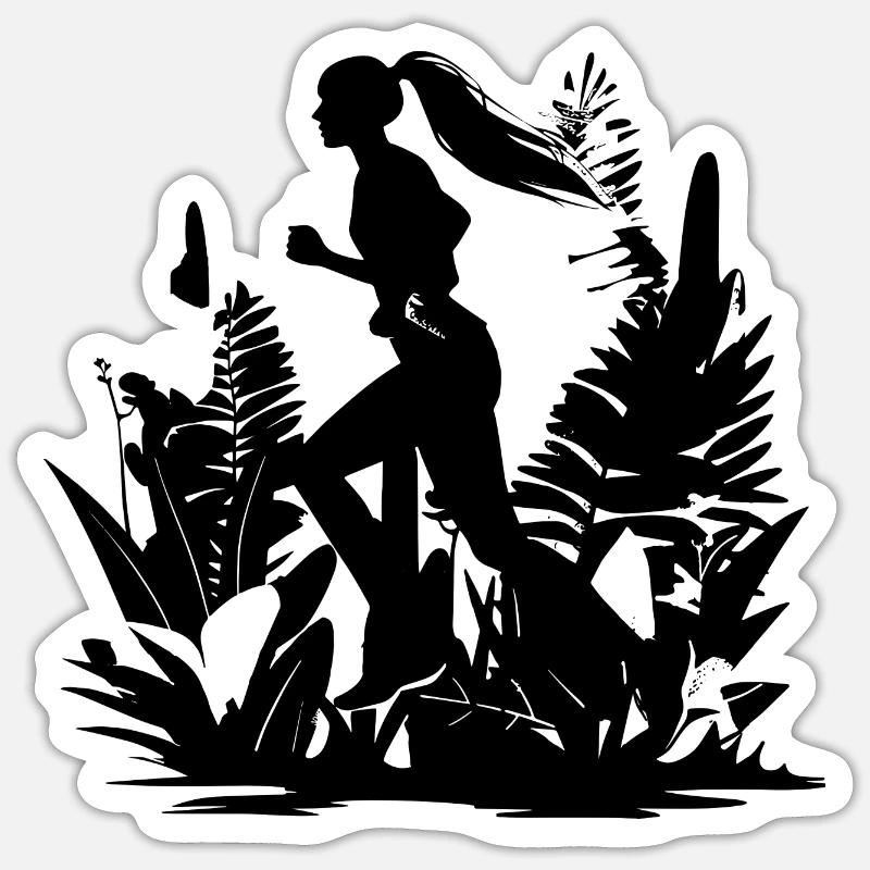 Runner Comic Look - Sticker size S (10 x 10 cm) - white matte