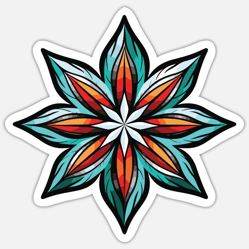 Snowflake icon - Sticker size S (10 x 10 cm) - white matte