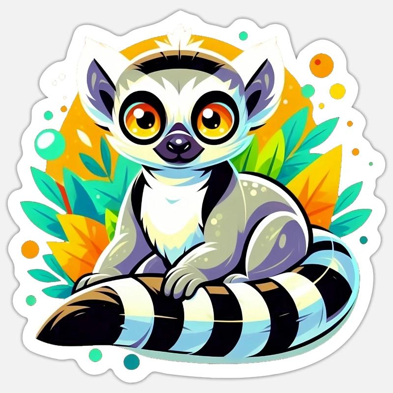 Lemur - Sticker size S (10 x 10 cm) - white matte