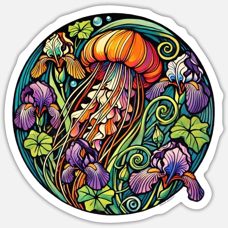 Méduse Iris Sticker taille S (10 x 10 cm)