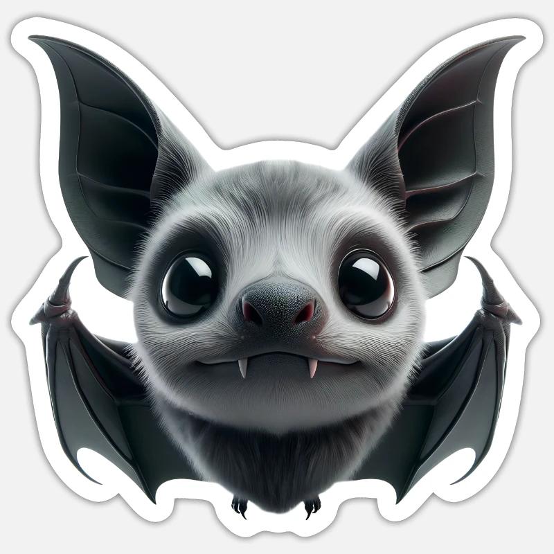 Bat 1 - Sticker size S (10 x 10 cm) - white matte
