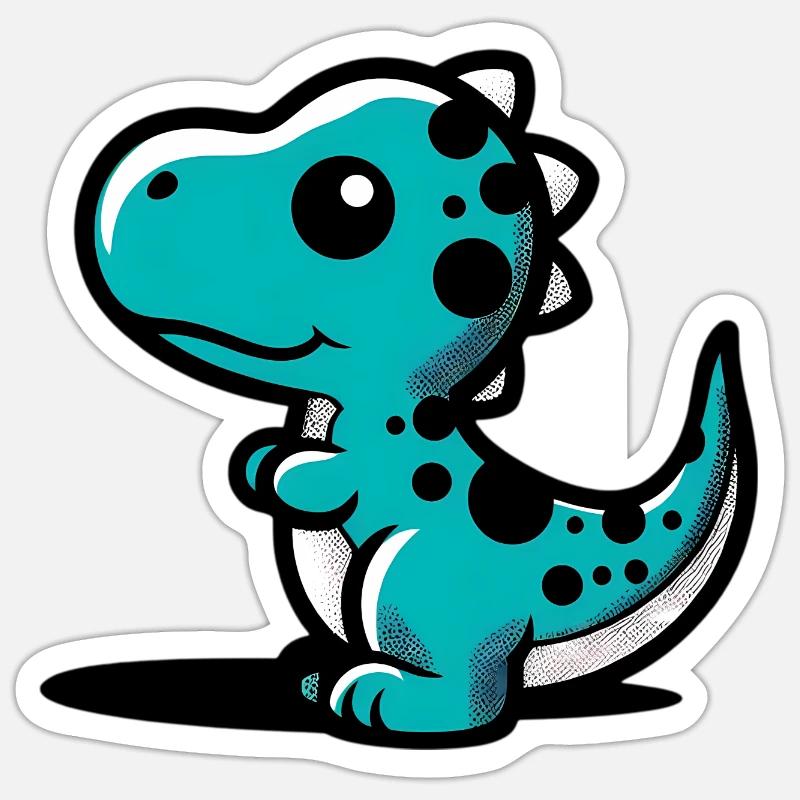 Dinosaurier - Sticker Größe S (10 x 10 cm) - Mattweiß