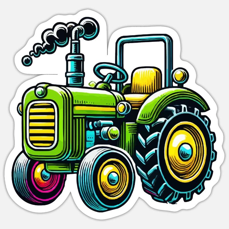 Tractor - Sticker size S (10 x 10 cm) - white matte