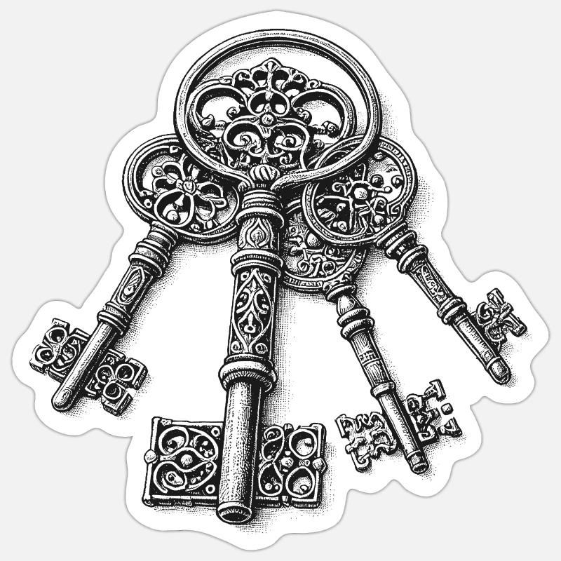 Trousseau de clés - Sticker taille S (10 x 10 cm) - blanc mat