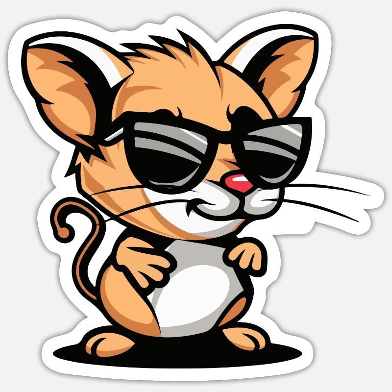 Maus Comic Cool Sticker Größe S (10 x 10 cm)
