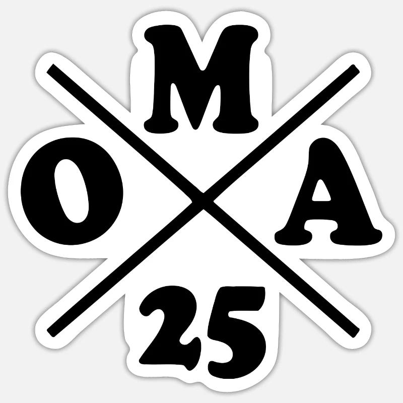 Oma 2025 - Sticker Größe S (10 x 10 cm) - Mattweiß