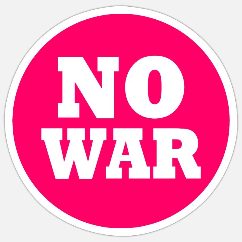 No war - Sticker taille S (10 x 10 cm) - blanc mat