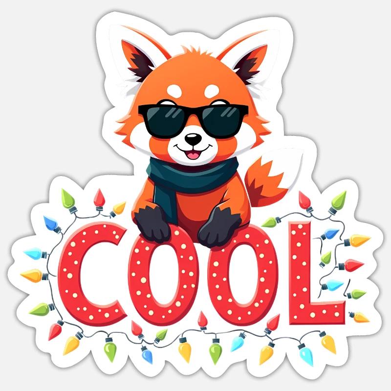 Joyeux Noël - Édition Panda Rouge - Sticker taille S (10 x 10 cm) - blanc mat