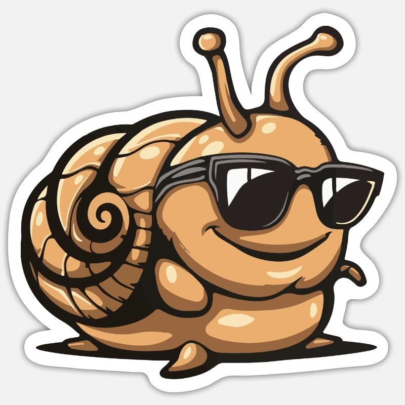 Snail Comic Cool - Sticker size S (10 x 10 cm) - white matte