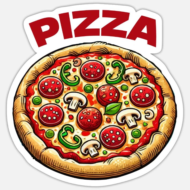 pizza - Sticker size S (10 x 10 cm) - white matte