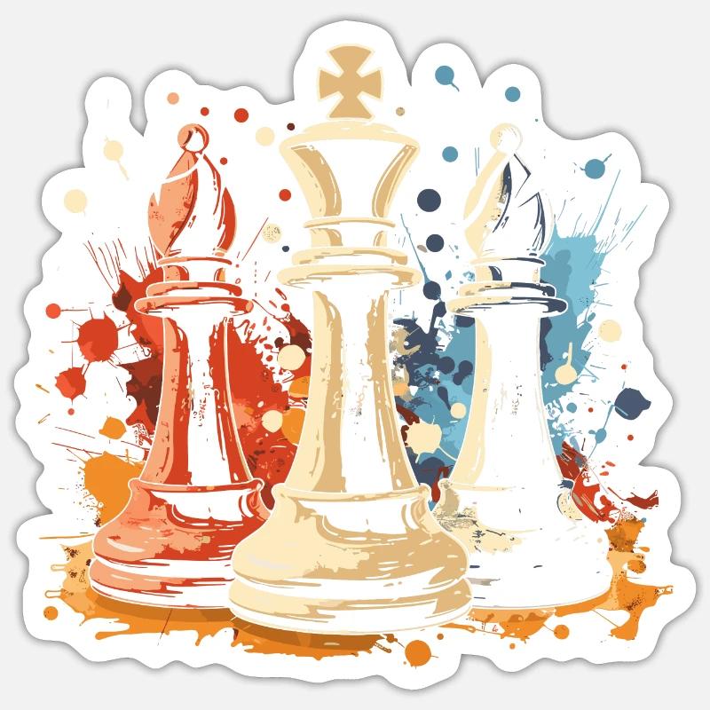 Chess Bishop and King Graffiti Sticker size S (10 x 10 cm)