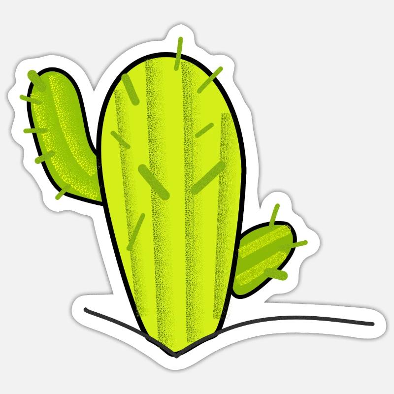 Cactus - Sticker taille S (10 x 10 cm) - blanc mat