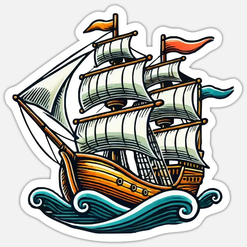 Bateau Sticker taille S (10 x 10 cm)
