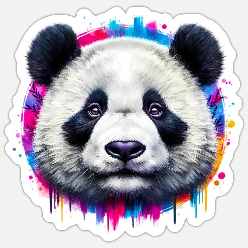 Panda - Sticker taille S (10 x 10 cm) - blanc mat