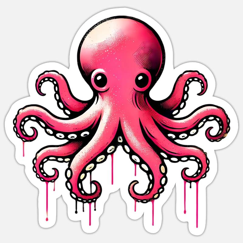 Krake Sticker Größe S (10 x 10 cm)