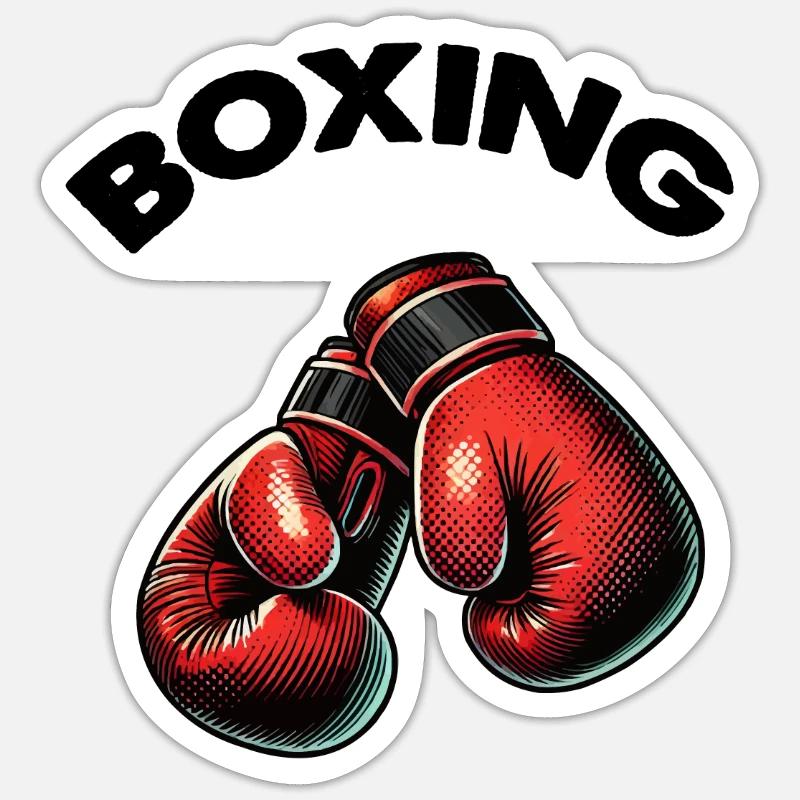 boxe boxe - Sticker taille S (10 x 10 cm) - blanc mat