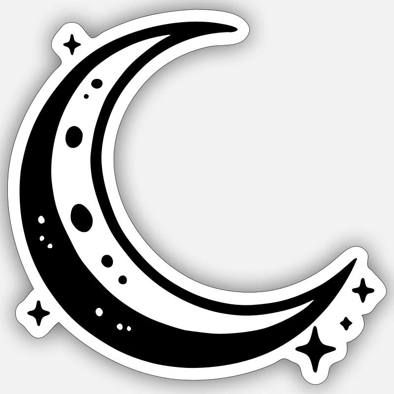 Moon Crescent Moon - Sticker size S (10 x 10 cm) - white matte