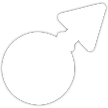 Man in white symbol - Sticker size S (10 x 10 cm) - white matte - Front