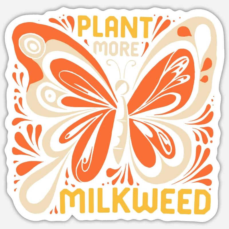 Protect the monarch butterflies - Sticker size S (10 x 10 cm) - white matte