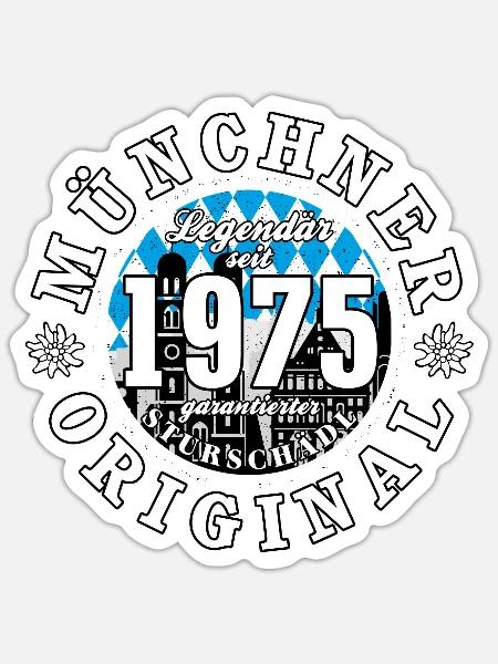 50. Geburtstag 2025 Münchner Original geboren 1975 - Sticker Größe S (10 x 10 cm) - Mattweiß