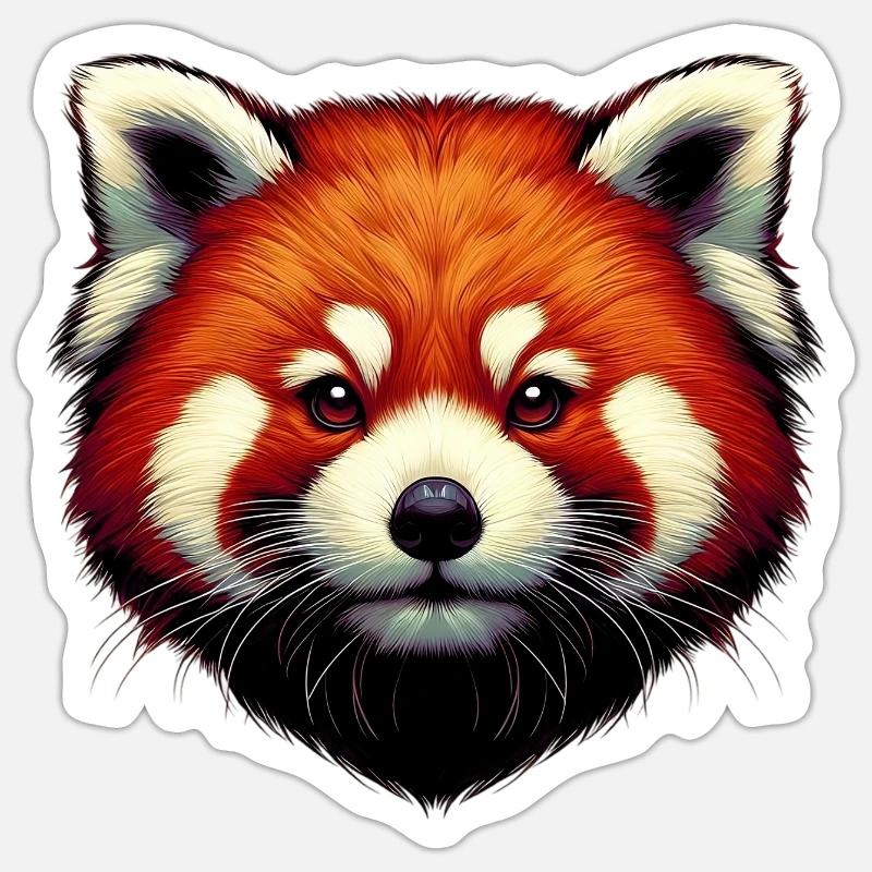 Red panda - Sticker size S (10 x 10 cm) - white matte