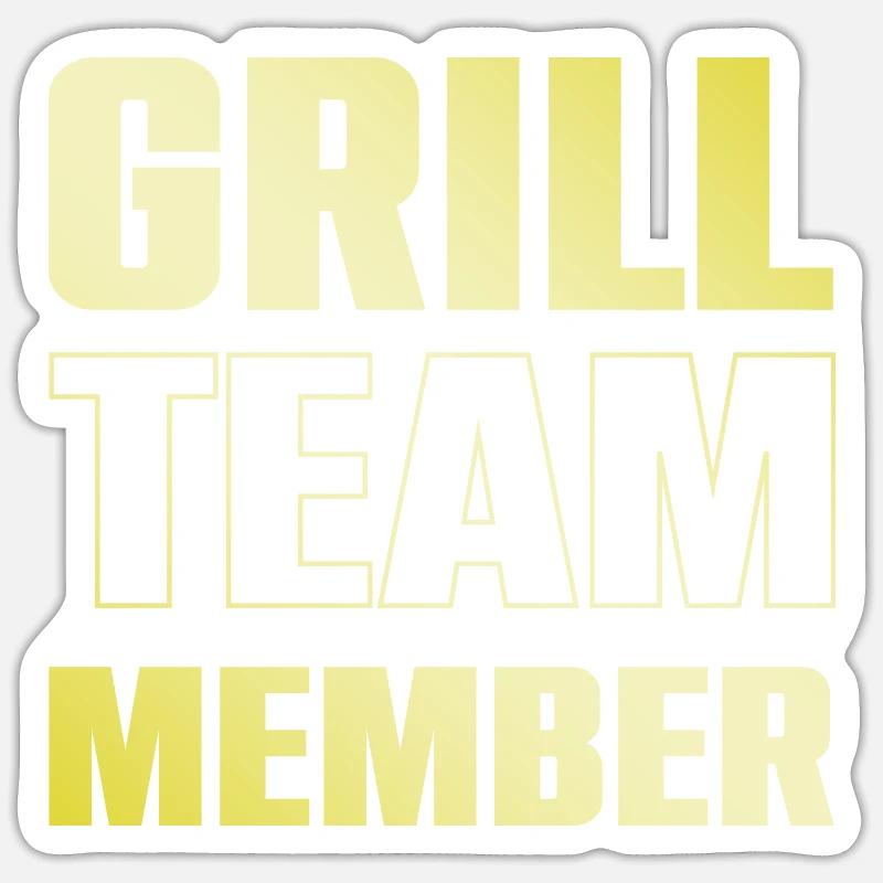 L'équipe du grill - Sticker taille S (10 x 10 cm) - blanc mat