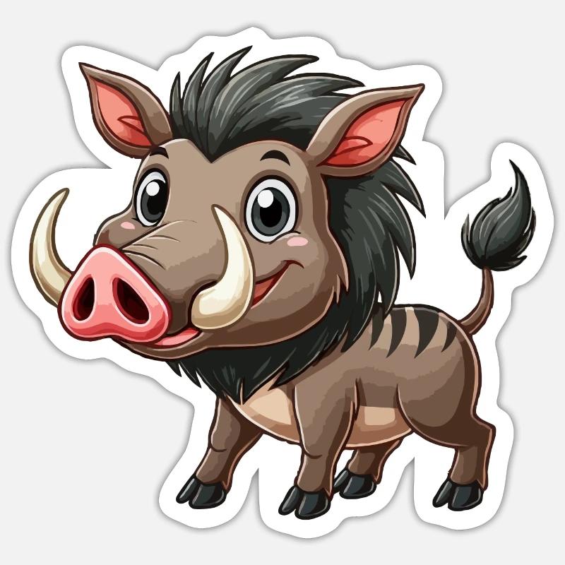 warthog - Sticker size S (10 x 10 cm) - white matte