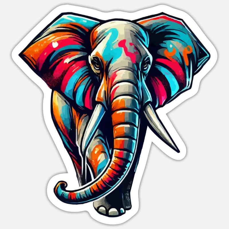 Elephant - Sticker size S (10 x 10 cm) - white matte