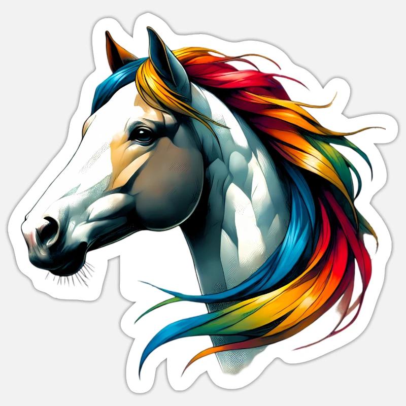 Pferd - Sticker Größe S (10 x 10 cm) - Mattweiß