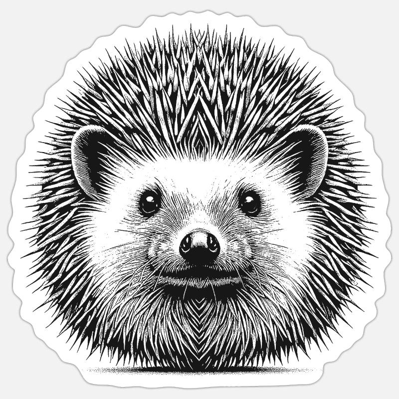 Hedgehog - Sticker size S (10 x 10 cm) - white matte
