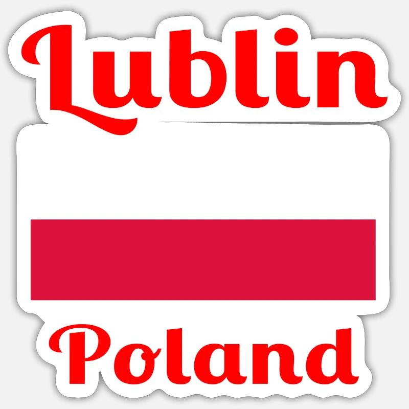 Lublin, Pologne - Imprimés élégants - Sticker taille S (10 x 10 cm) - blanc mat