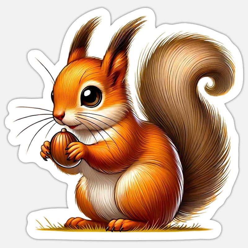 Squirrel - Sticker size S (10 x 10 cm) - white matte