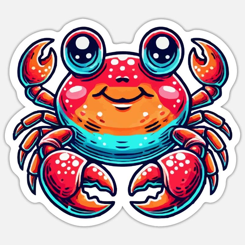 crabe - Sticker taille S (10 x 10 cm) - blanc mat