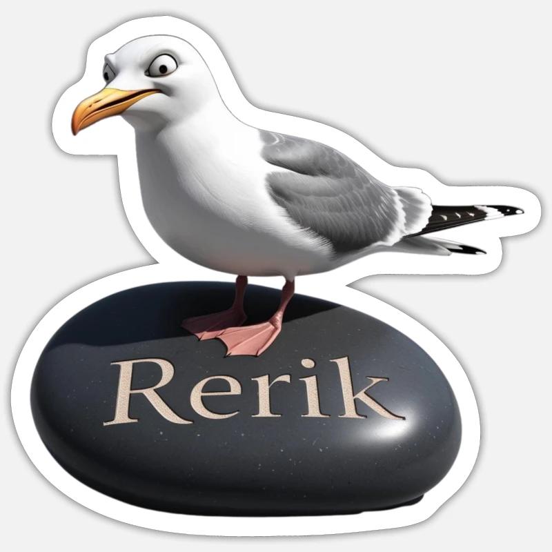 Rerik Ostseebad - Rerik Möwe - Sticker taille S (10 x 10 cm) - blanc mat