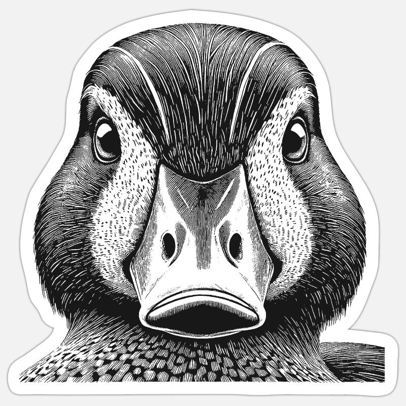 Canard - Sticker taille S (10 x 10 cm) - blanc mat