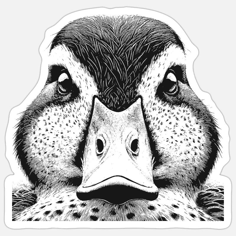 Duck - Sticker size S (10 x 10 cm) - white matte