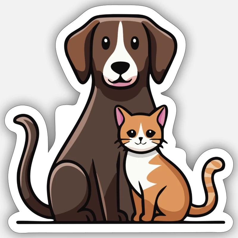 Amis les plus doux - Sticker taille S (10 x 10 cm) - blanc mat