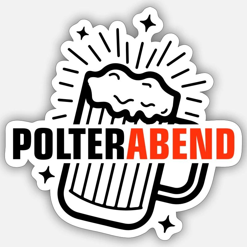 Polterabend Bier - Sticker Größe S (10 x 10 cm) - Mattweiß